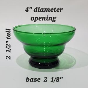 Vntg Anchor Hocking Waterford Forest Green 4" Relish Dips Insert Bowl b